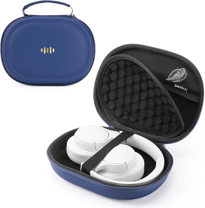 Headphone Case Hard Shell for Bose Quietcomfort/Skullcandy/JBL Tune 720BT/520BT/510BT/Live 770NC/460NC, Super-Slim Upgrade PU Pocket Over-Ear Headset Universal Portable Travel Organizer Bag by SQERO