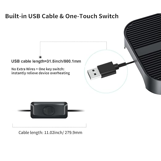 X3 USB Cooling Fan, 18dB Ultra Quiet 140mm USB PC Fan with Built-in Cable and One-Touch Switch Compatible with Router, Receiver, Amplifier, DVR, PlayStation, Xbox, Computer Cabinet Cooling - Image 6