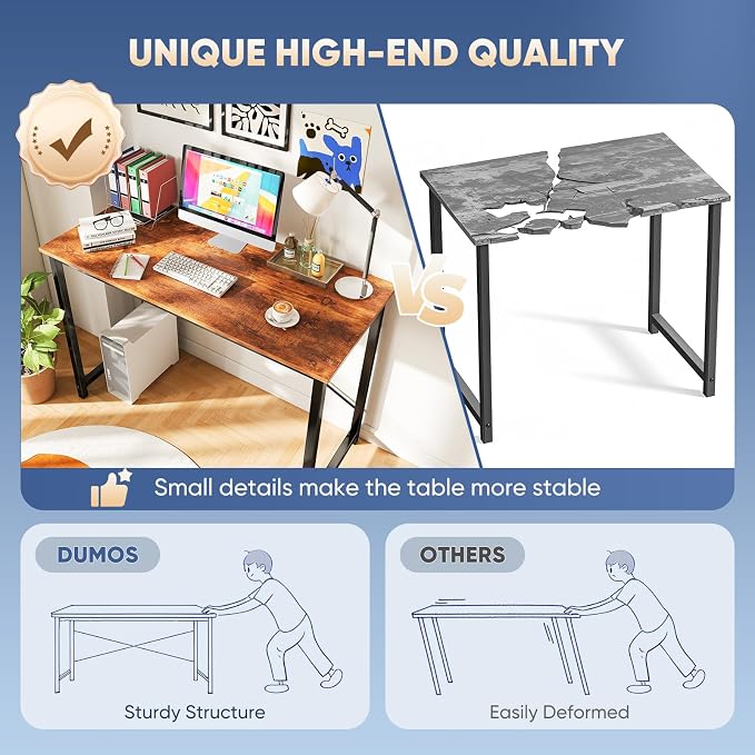 DUMOS 40 Inch Small Computer Desk, Gaming Desks for Home Office Bedroom - Image 5