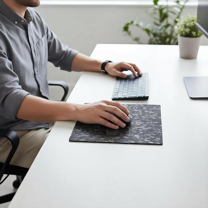 Multipurpose Carbon Fiber Mouse Pad - Hard, Thin, and Lightweight for Office, Gaming, and Daily Computer Use on Desk or Lap (Forged, Small) - Image 6
