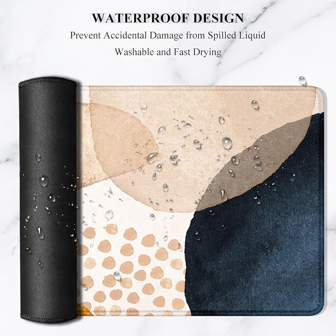 Auhoahsil Large Mouse Pad, XXL Desk Pad, Extened Mousepad 31.5" x 11.8", Non-Slip Rubber Base, Stitched Edges, Superior Surface, Gaming Keyboard Mat, Waterproof Desk Pad, Abstract Stone - Image 6
