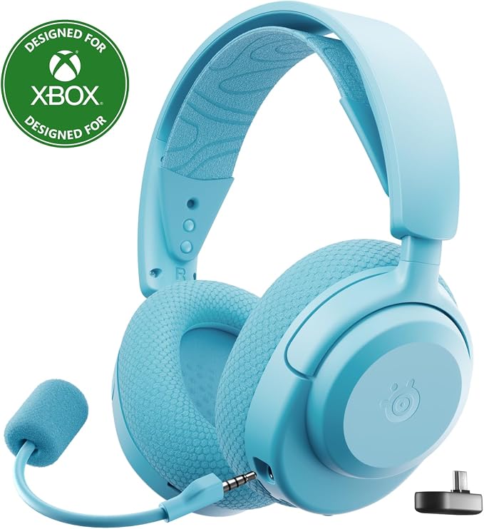 SteelSeries Arctis Nova 3X Wireless Multi-Platform Gaming Headset — Mobile App Control — 40 HR Battery — Neodymium Magnetic Drivers — 2.4GHz/Bluetooth — Xbox, PS5, PC, Switch, Mobile — Aqua by Unknown