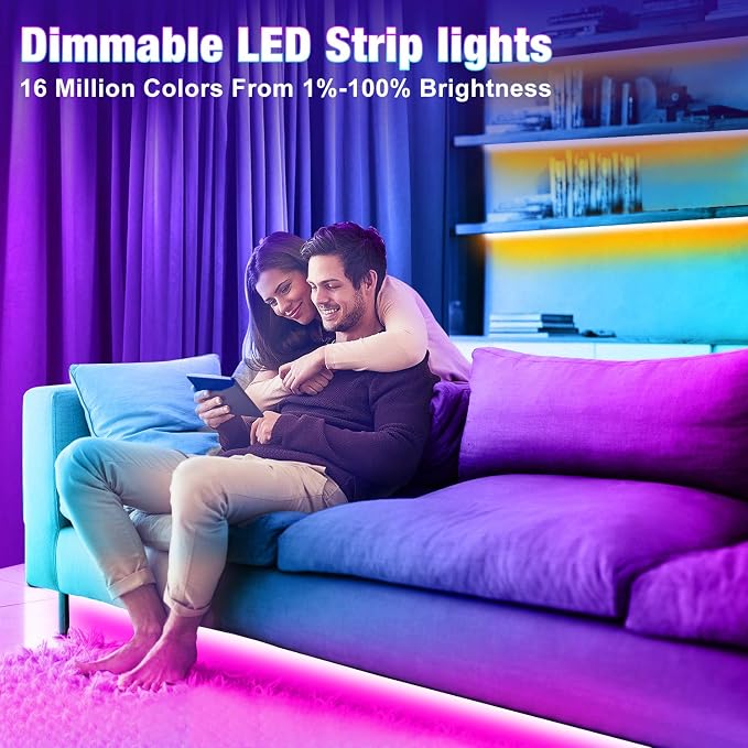 REEMEER 130ft Led Lights for Bedroom, APP Control Music Sync Color Changing Led Lights, Led Strip Lights with Remote for Room, Kitchen Party,Home Decoration - Image 5