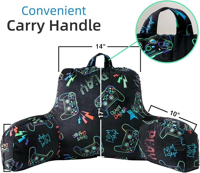 A Nice Night 17" Kids Bed Wedge Reaing Pillows with Arms for Sitting - Image 2