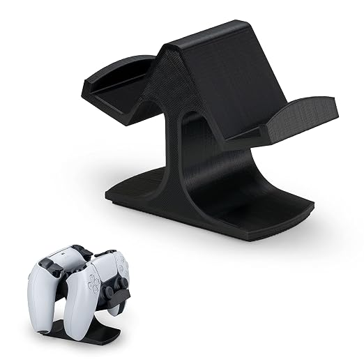 Dual Game Controller Desktop Holder Stand - Universal Design for Xbox ONE, PS5, PS4, PC, Steelseries, Steam & More, Reduce Clutter UGDS-03 (Black) by Brainwavz