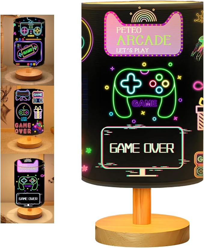 Video Game Table Lamp for Boys Room, Gifts for Boys - 3 Colors Dimmable Bedside Lamps for Bedroom Nightstand Night Light Gaming Room Decor for Gamer Boys Girls, Desk Reading Lamp for Office Home Decor by Unknown