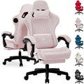 GTPLAYER ACE-PRO Music Gaming Chairs – Built-in Speakers, App Support & Bluetooth Control, Computer Game Chairs with Footrest for Adults, Ergonomic Reclining Silla, Linkage Armrest, Pink 【Velvet】 by GTPLAYER