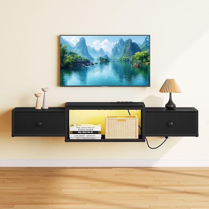 Snughome Floating TV Stand, Floating Entertainment Center for TVs up to 60" - Image 3
