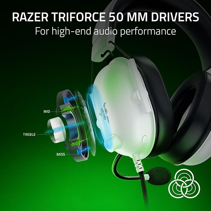 Razer BlackShark V2 X Wired Xbox Gaming Headset, White - Image 2