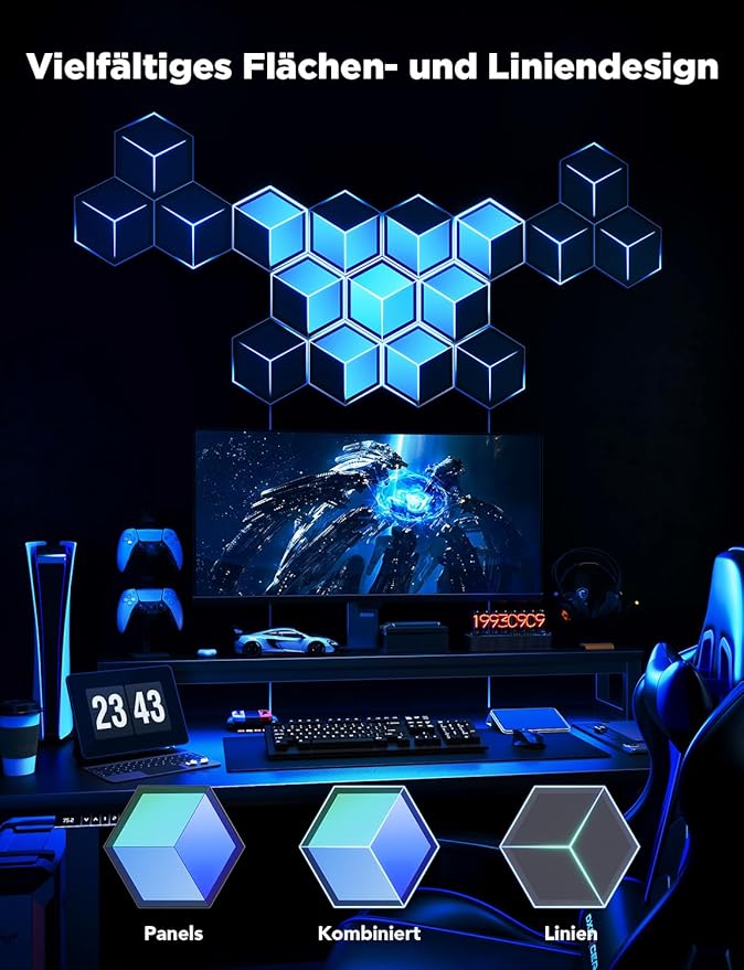 Govee Glide Hexagon Light Panels Ultra, RGBIC 3D Wall Lights with DIY - Image 2