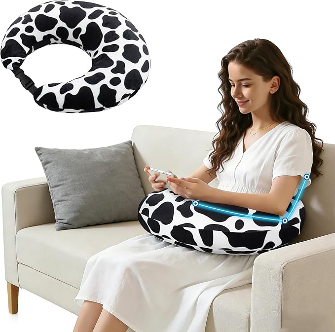 Crafting Pillow for Crocheting, Crochet Pillow for Lap Support, 12 Fun Print Styles, Ergonomic Arm Support, For Bed, Floor, Chair Comfort, Pain Relief and Fatigue for Gaming and Woking (Spots) by Unknown