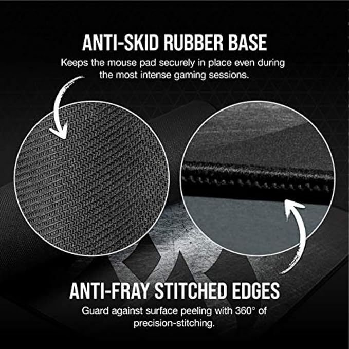 Corsair MM350 PRO Extended XL Premium Spill-Proof Cloth Gaming Mouse Pad – 36.6” Width x 15.7” Height Surface – Black/Gray - Image 6
