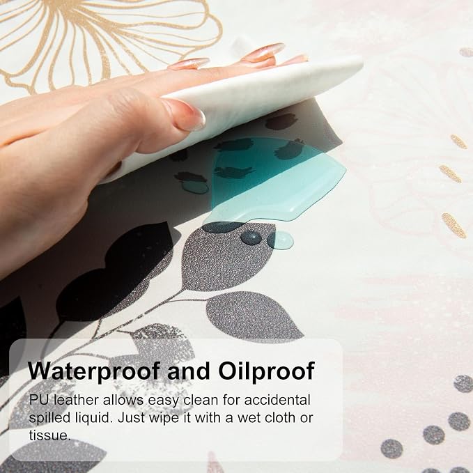 QiyI PU Leather Large Mouse Pad, Office Decor, 31.5" x 11.8", Boho Botany | Desk Décor Accessories, Extended Size, Waterproof & Easy to Clean, Smooth Surface, Non Slip Desk Organization - Image 3