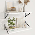 Axeman Deep Floating Shelves, 24'' x 10'' White Wall Shelves Set of 2 by Axeman
