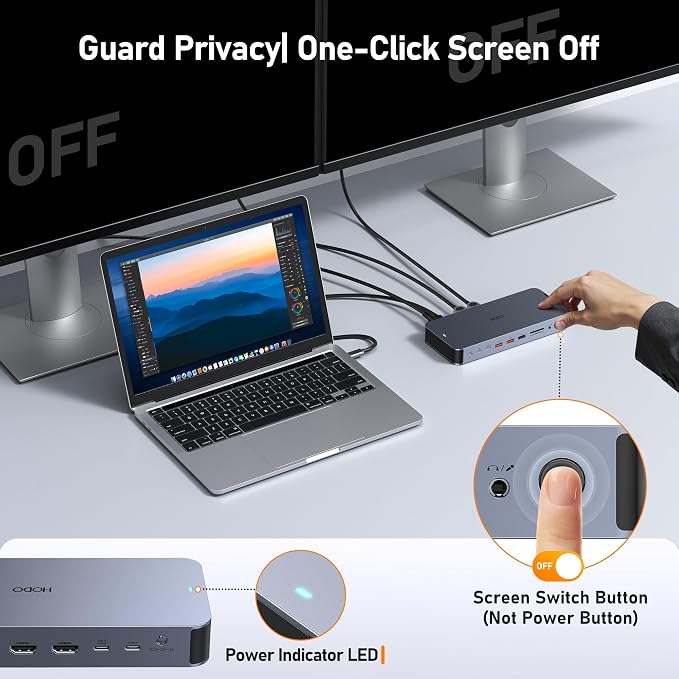 Laptop Docking Station with 120W Power Adapter,Docking Station Dual Monitor - Image 7