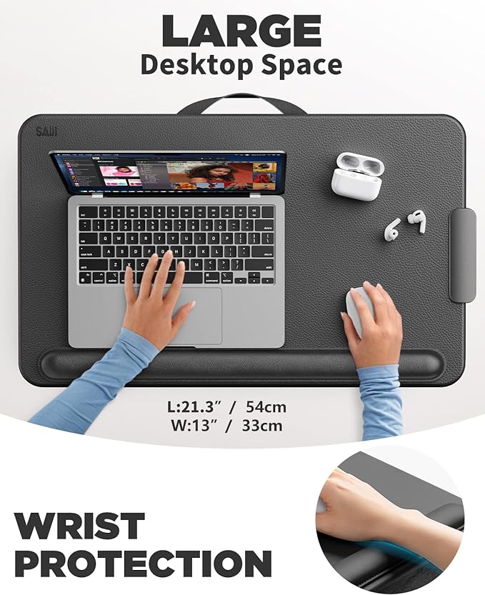 SAIJI Laptop Lap Desk, Portable Laptop Desk for Bed Fits Up to 17" Laptops - Image 2