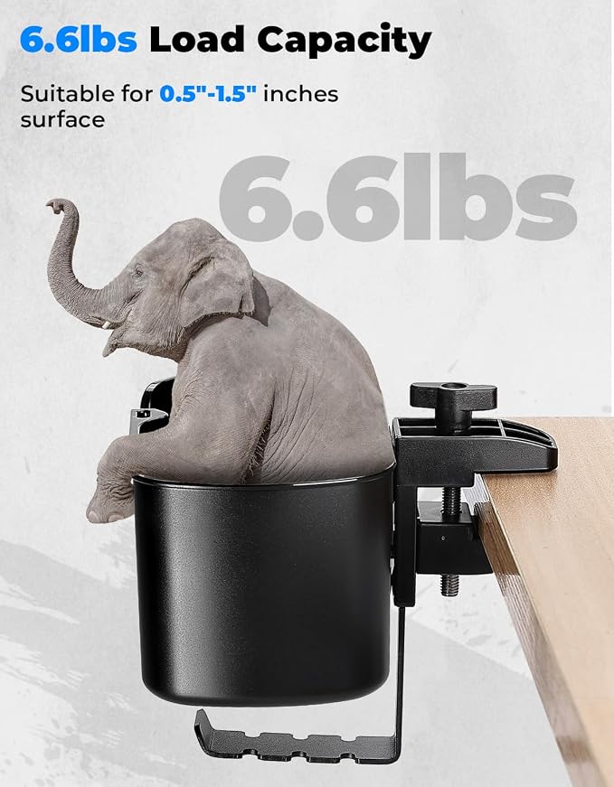 KEMIMOTO 3-in-1 Desk Cup Holder and Headphone Hanger, Fits 18-32 oz Cups - Image 6