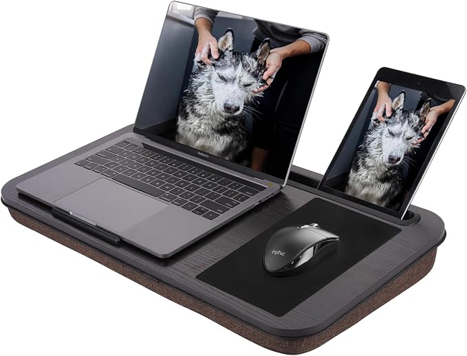ASIEIT New Laptop Lap Desks for Adults, Fits Up to 17.3" Laptops, Portable Laptop Desk for Bed, Multi-Functional Bed Desk with Mouse Pad, Cushion, Phone Holder & Handle, Lap Stand for Bed, Couch, Car by ASIEIT