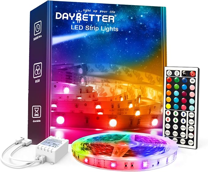 DAYBETTER Led Lights for Bedroom, 32.8ft Led Strip Lights RGB Color Changing Strip Light with Remote Control, Led Light for Room Decor, Home Decor by DAYBETTER