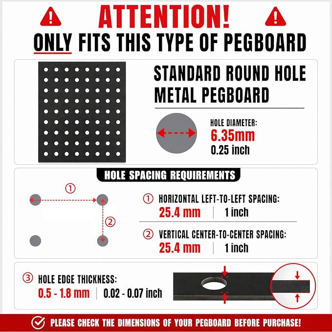 Pegboard Controller Holder Stand, Fits Standard 1/4'' Round Hole Metal Pegboard, Black - Image 4