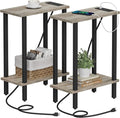 TUTOTAK Narrow Side Table Set of 2, Small End Table with Charging Station by ChoosetutotakFurnitureBuildYourCozyHome