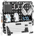 KDD Keyboard and Mouse Display Stand Holder, Wall Mount Office Organization Pegboard Combination Kit with Pen holder, Hooks, Headset & Controller Stand for Office & Home Hanging Organizer Storage by KDD