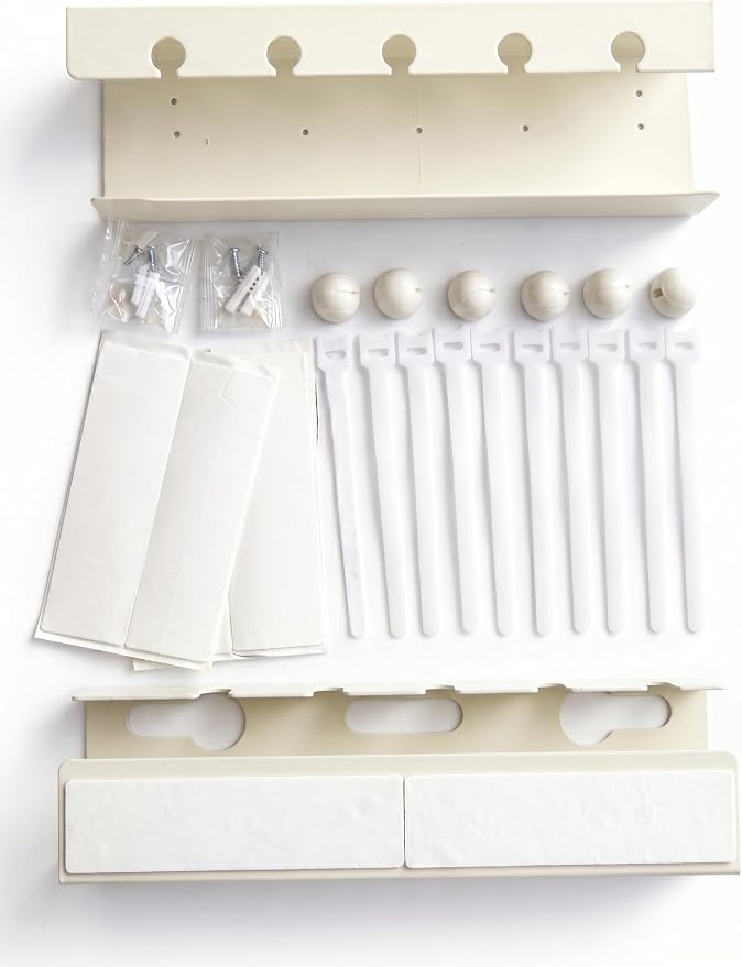 Under Desk Cable Management Tray No Drill, Cord Organizer for Desk, Wire Organizer, Cable Tray for Home Office Standing Desk, Wire Managment, Cord Hider, Set of 2 pcs (White) - Image 7