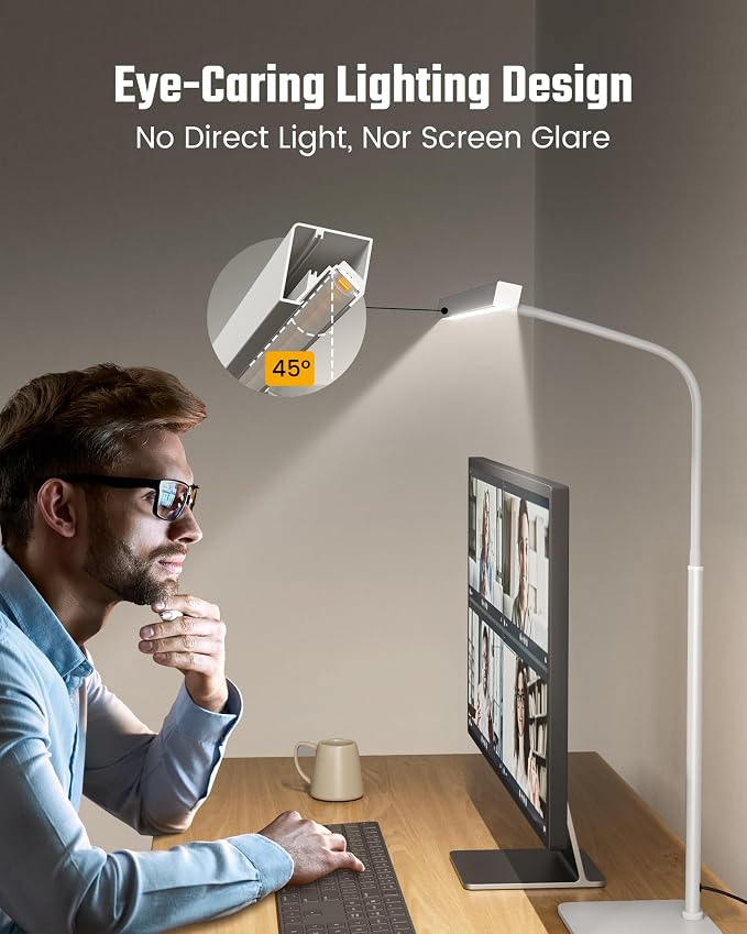 SUPERDANNY LED Desk Lamp for Home Office, Eye-Caring Desk Light with Base - Image 3