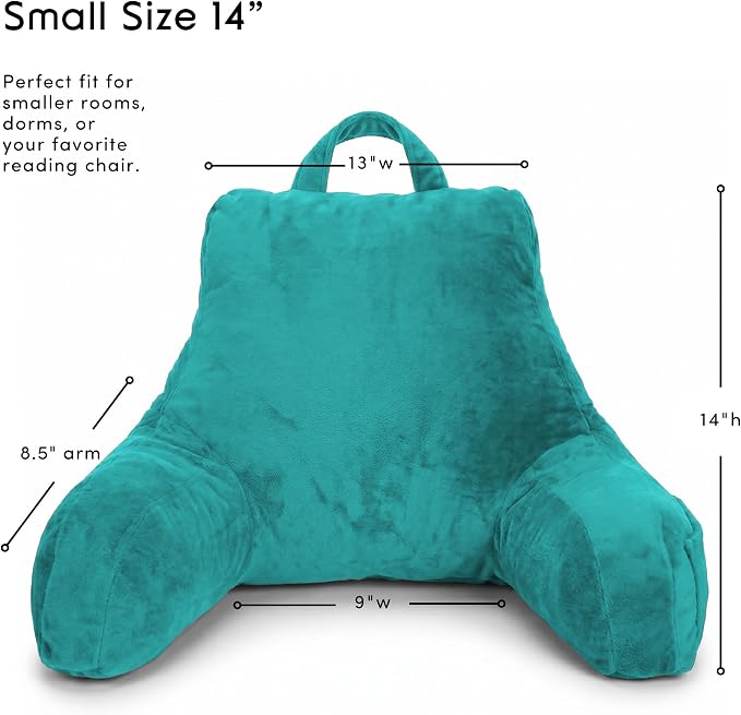 Nestl Reading Pillow for Bed, Back Pillow for Sitting Up in Bed, Teal | 14” Backrest Pillow for Teens & Kids, Adjustable Support, Shredded Memory Foam Fill, OEKO-TEX, Use for Couch, Sofa, and Floor - Image 9