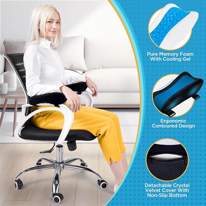 BEAUTRIP Ergonomic Armrest Pads- Office Chair Arm Rest Cover Pillow - Elbow Support Cushion for Computer, Gaming and Desk Chairs (Set of 2) - Image 2