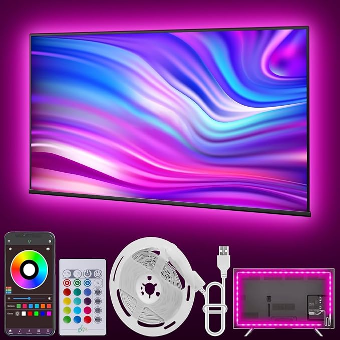 Ledagic 13.2FT USB RGB Led Lights for TV 32-65Inch with Remote, App Control by Ledagic
