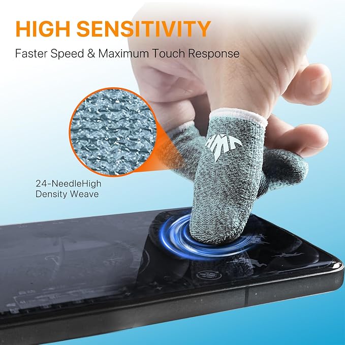 10 Pack Silver Fiber Dedales Gamer Profesionales Anti Slip Sweat Proof Gaming Finger Thumb Sleeves Cots Breathable Mobile Phone Gamer Gloves Guantes para Durable Covers for Pubg - Image 3