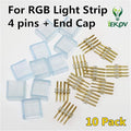 10pack of 4PINS and END Cap High Voltage RGB Light Strip by IEKOV