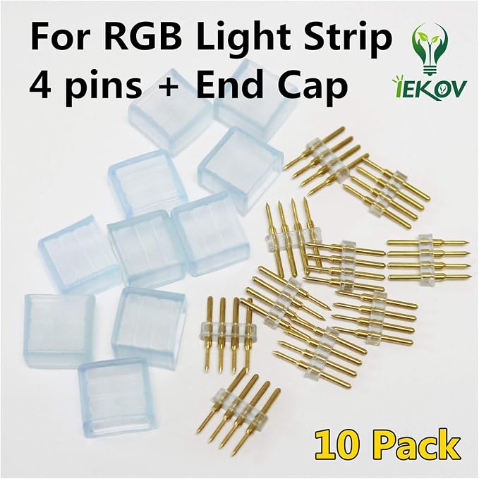 10pack of 4PINS and END Cap High Voltage RGB Light Strip by IEKOV