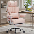Efomao Big and Tall Office Chair 400LBS - Pink Heavy Duty Executive Office Chair with Footrest, Ergonomic Home Office Desk Chair, Wide Computer Chair for Heavy People | 400lbs support, 135° recline, dual-layer foam cushion, 23.5" seat & footrest. BIFMA by OFFICECHAIR