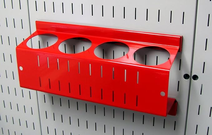 Wall Control Pegboard Spray Can Holder Bracket and Aerosol Can Organizer Pegboard and Slotted Tool Board - Red - Image 2