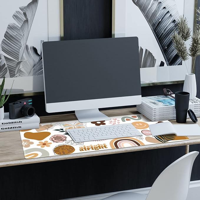 iCasso Desk Mat,Large Gaming Mouse Pad,XXL Desk Pad,Sticker | Stable Rubber Base Mousepad with Stitched Edges,Computer Keyboard Mat for Work Office Home - Image 7