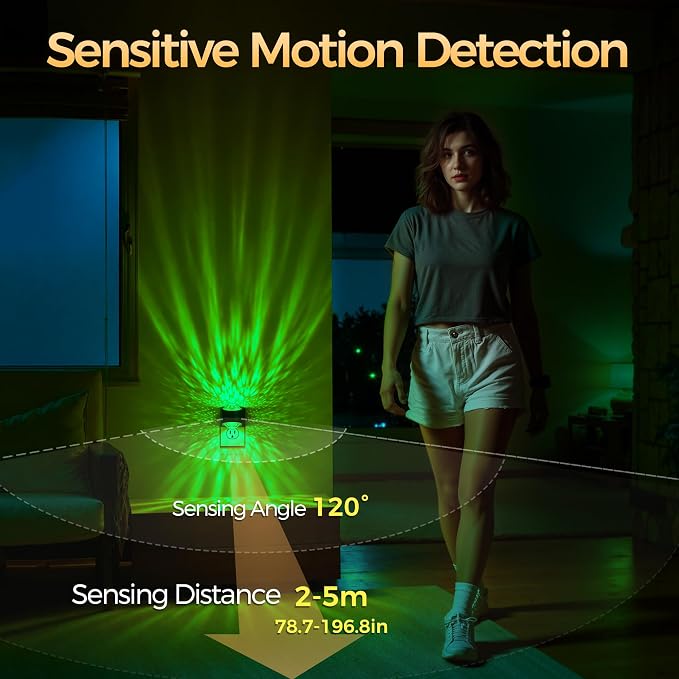 Briignite Motion Sensor Night Light Projector, RGB Warm Nightlight Plug in - Image 3