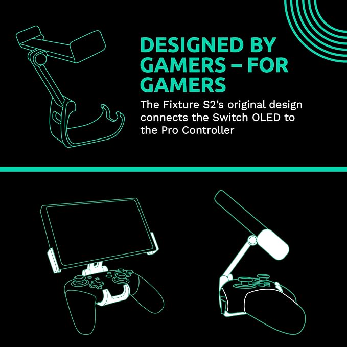 Fixture S2 Gaming Console Monitor and Controller Mount Compatible with Nintendo Switch OLED and Pro Controller, Adjustable Video Game Holder Stand Clip - Image 6