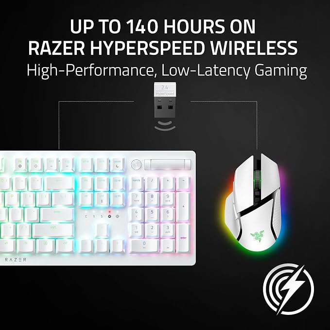 Razer Basilisk V3 Pro 35K Wireless Gaming Mouse, 140 Hr Battery, White | HyperScroll Tilt Wheel, 35K DPI Optical Sensor Gen 2, 13 Customizable Controls, Chroma RGB, Optical Switches Gen 3 - Image 4