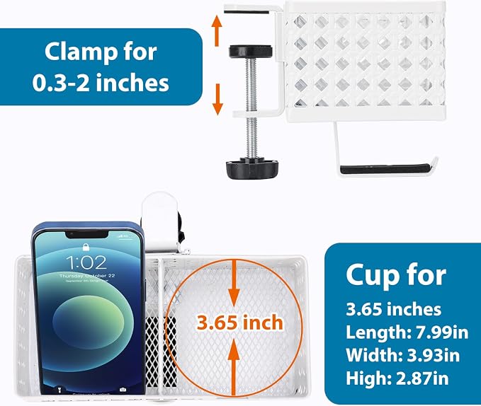 3-in-1 Desk Cup Holder, Clip on Desk Organizer Headphone Hanger - Image 6