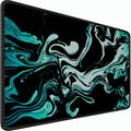 Large Mouse Pad, 31.5x15.7 inch Large Extended Computer Keyboard Mouse Mat, Water Resist Non-Slip Mousepad Rubber Base Long XXL Desk Mouse Pad for Gaming, Office & Home, Marble Cyan by Naukay