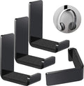 Weewooday 4 Pieces Headphone Hanger Headset Stand Holder, Black | Adhesive Wall Mount Headphone Hook under Desk Acrylic Gaming Earphones Hanger for Earphone Controller by Weewooday