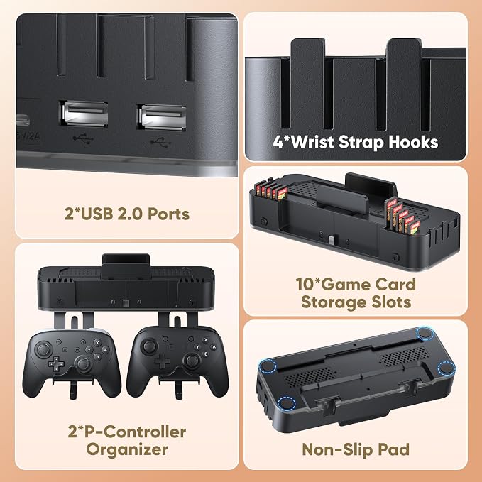 FASTSNAIL RGB Switch 2 (2025) Wall Mount Kit Charger for Switch 2/1/OLED - Image 4