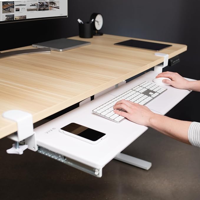 VIVO White Extra Large 34 x 11 in Under Desk Keyboard Tray, MOUNT-KB15EW - Image 5