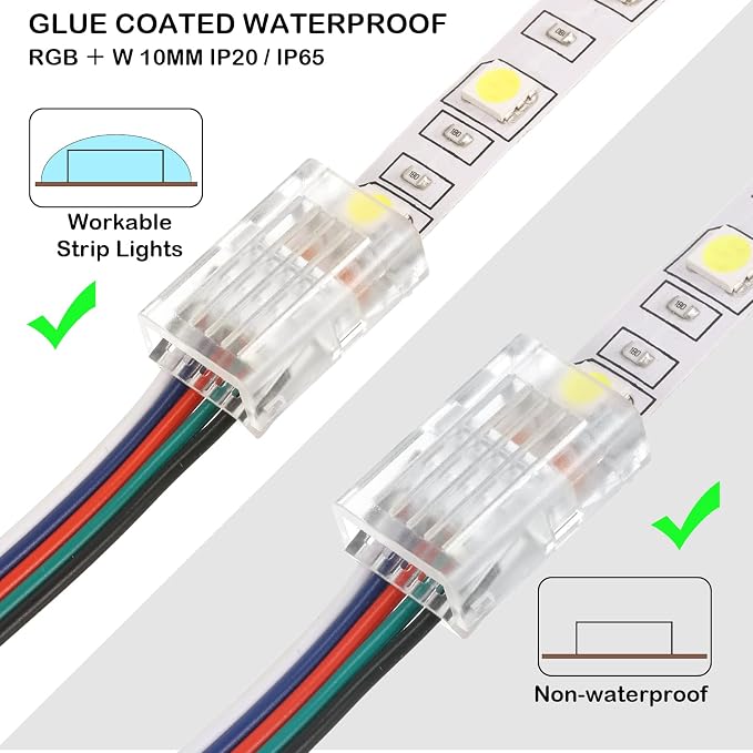 Flutesan 20 Pcs 5 Pin 10 mm LED Strip Connector RGB Lights - Image 5