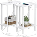 TUTOTAK Narrow Side Table Set of 2, Small End Table with Charging Station by ChoosetutotakFurnitureBuildYourCozyHome