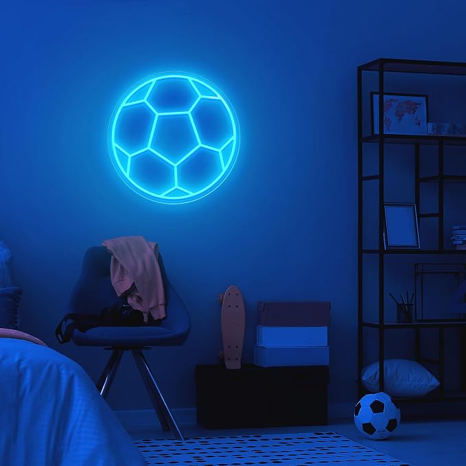 Soccer Neon Sign, Dimmable LED Neon Signs for Wall Decor, Football LED Neon Light, Powered by USB Neon Sign, Sports Neon Signs for Room Bedroom Decor Kids Holiday Gifts - Image 2