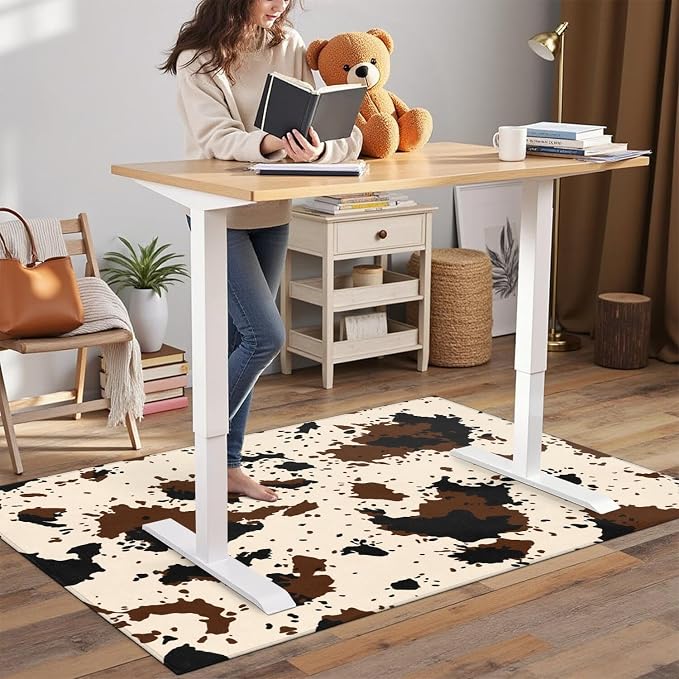 Office Chair Mat for Carpet Hardwood Tile Floor,36"x48" Computer Chair Mat for Rolling Chairs Carpet, Under Desk Non Slip Gaming Rug, Low-Pile Rubber Backing Large Protector Mat,Southwest Cow Print - Image 4