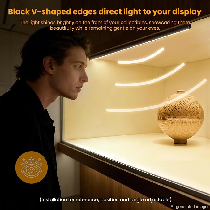 Black Shelf Lights, LED Bookcase Lighting Compatible with Alexa, WiFi Dimmable 2700K Under Shelf Lighting for Bookshelf, Display Case, Cabinets with App, Remote, Memory Function (4Pack 12In) - Image 4